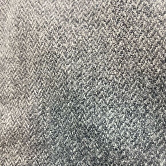 Gray Wool Herringbone Front Button Lined Jacket - Picture 8 of 12